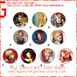 Cyndi Lauper - She's So Unusual, Time After Time Pinback Button Badge Set 1a or 1b ( or Hair Ties / 4.4 cm Badge / Magnet / Keychain Set )